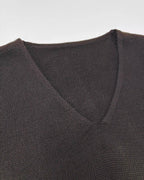 ブラウンVネックセーター