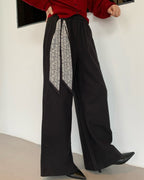 スカーフ付きフレアパンツ〈3color〉