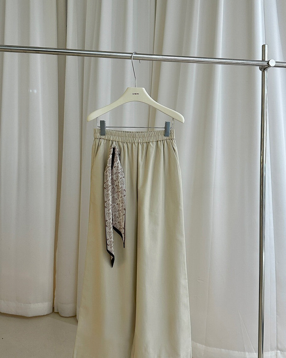 スカーフ付きフレアパンツ〈3color〉