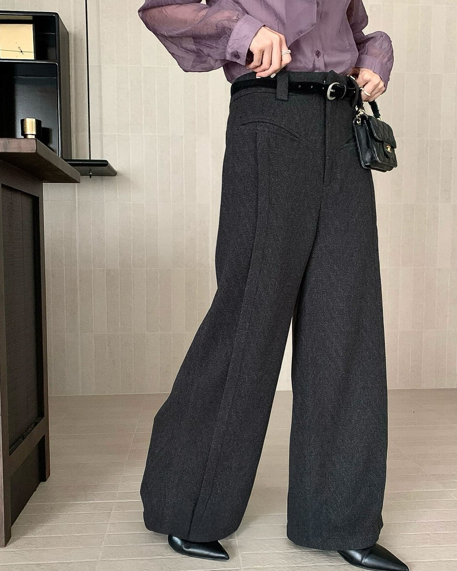 ウールデザインフレアパンツ〈3color〉