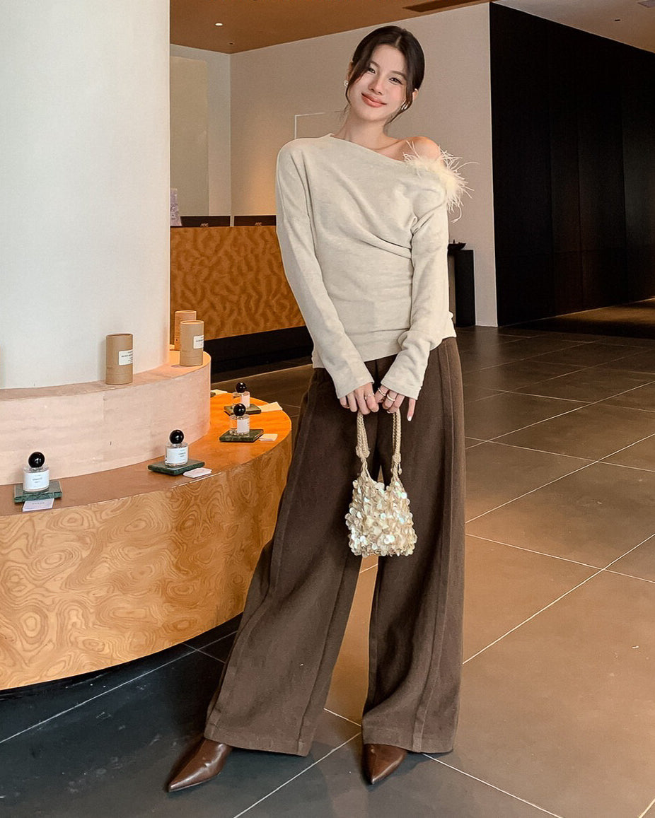 ウールデザインフレアパンツ〈3color〉