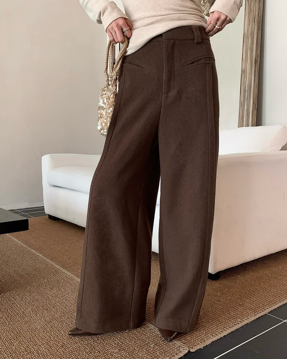 ウールデザインフレアパンツ〈3color〉