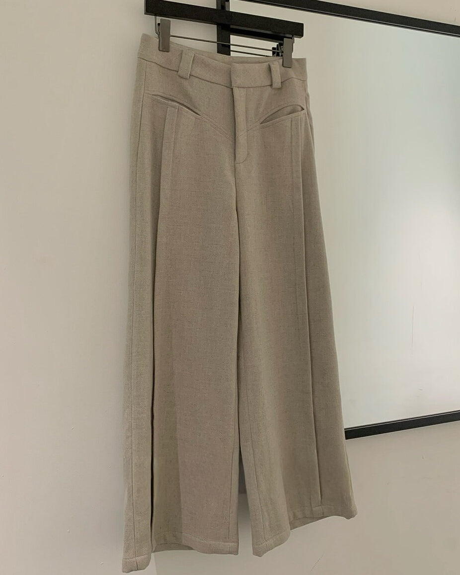 ウールデザインフレアパンツ〈3color〉