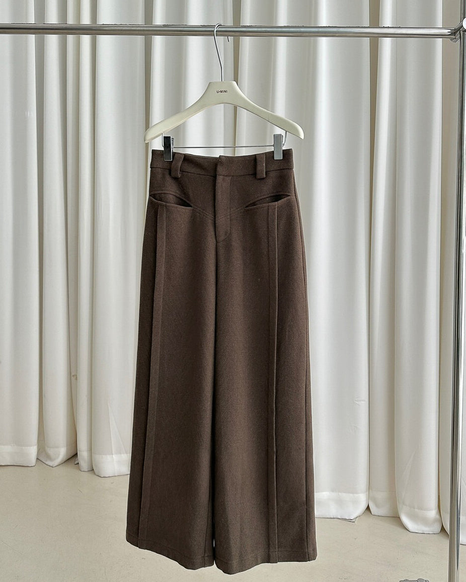 ウールデザインフレアパンツ〈3color〉