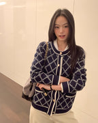 ダイヤモンドジャガードニットジャケット