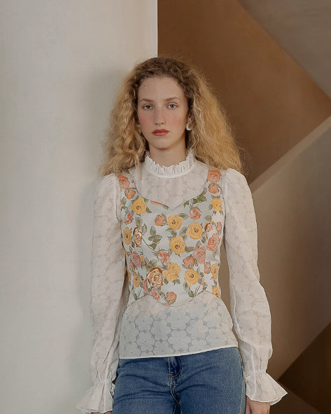 ヴィンテージ フラワーベスト