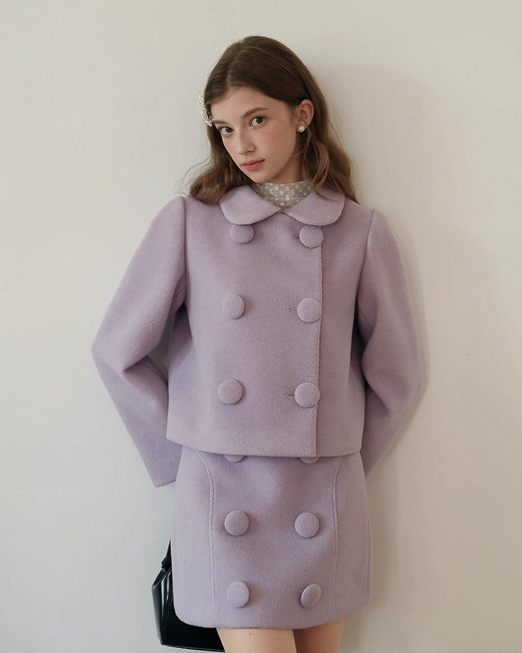 ラベンダーカラーショートジャケット【セットアップ可】
