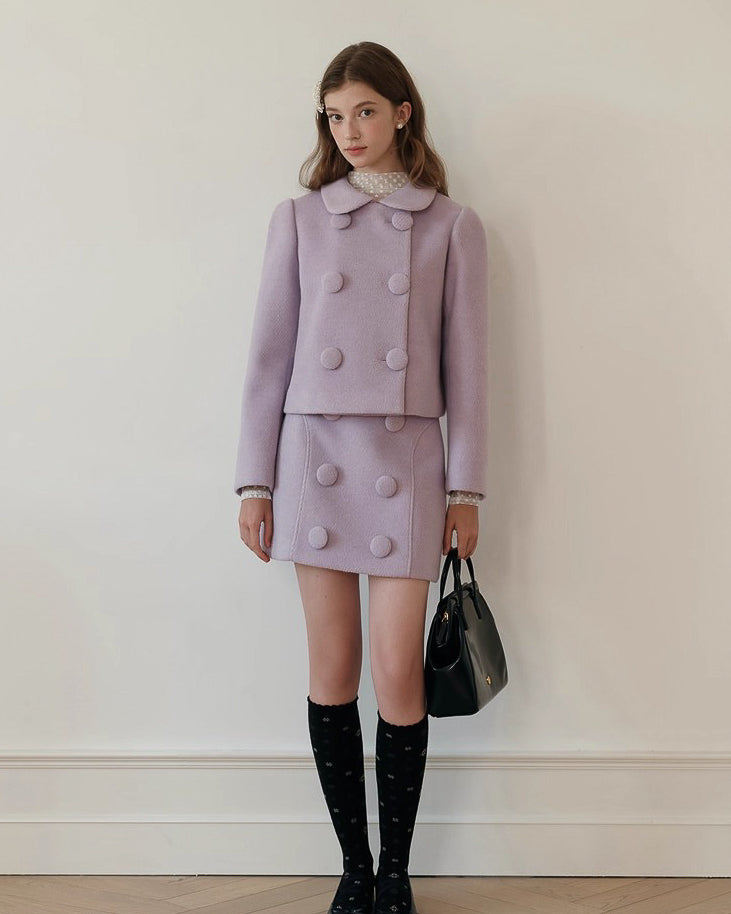 ラベンダーカラーショートスカート【セットアップ可】