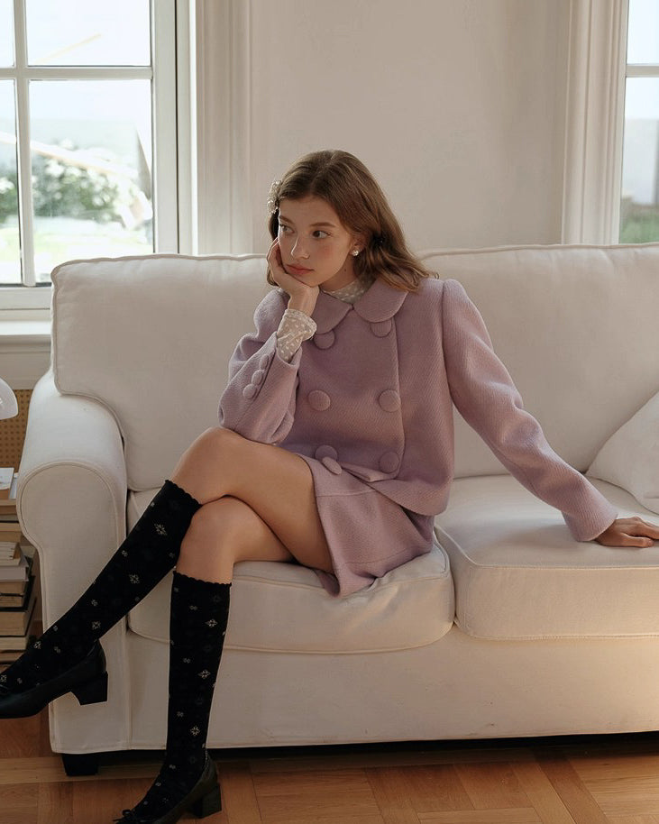 ラベンダーカラーショートジャケット【セットアップ可】