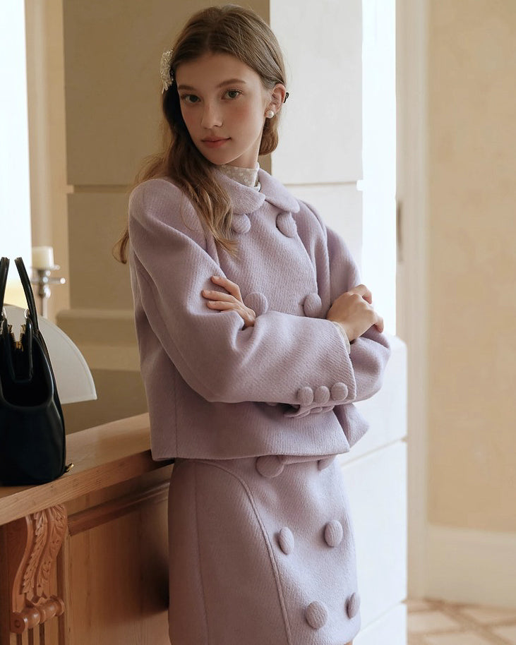 ラベンダーカラーショートスカート【セットアップ可】