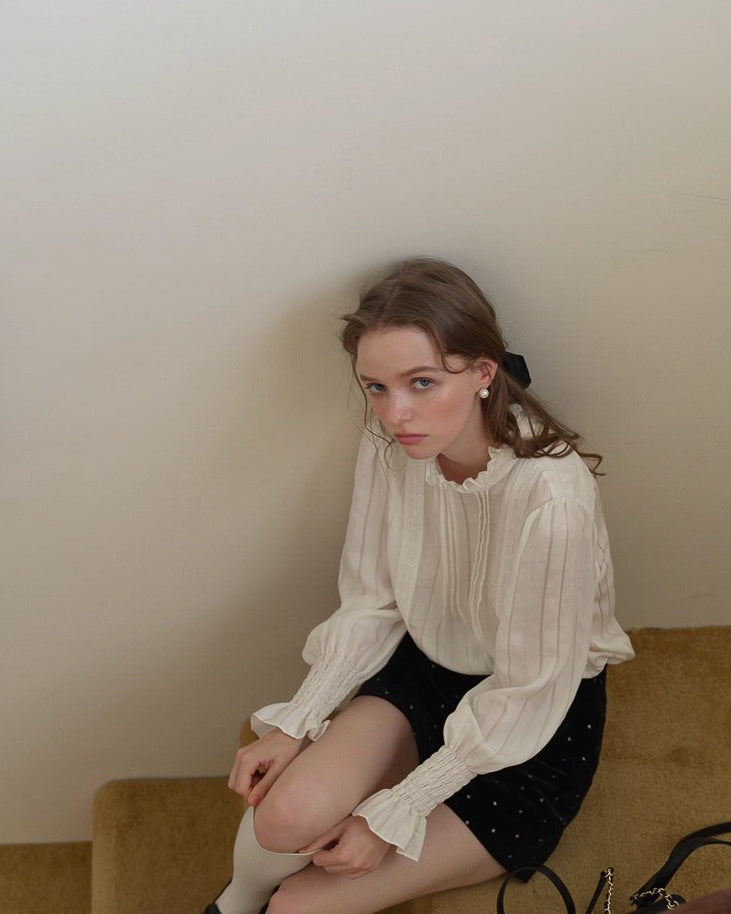 ドット ベルベットショートパンツ