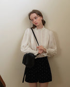 ドット ベルベットショートパンツ