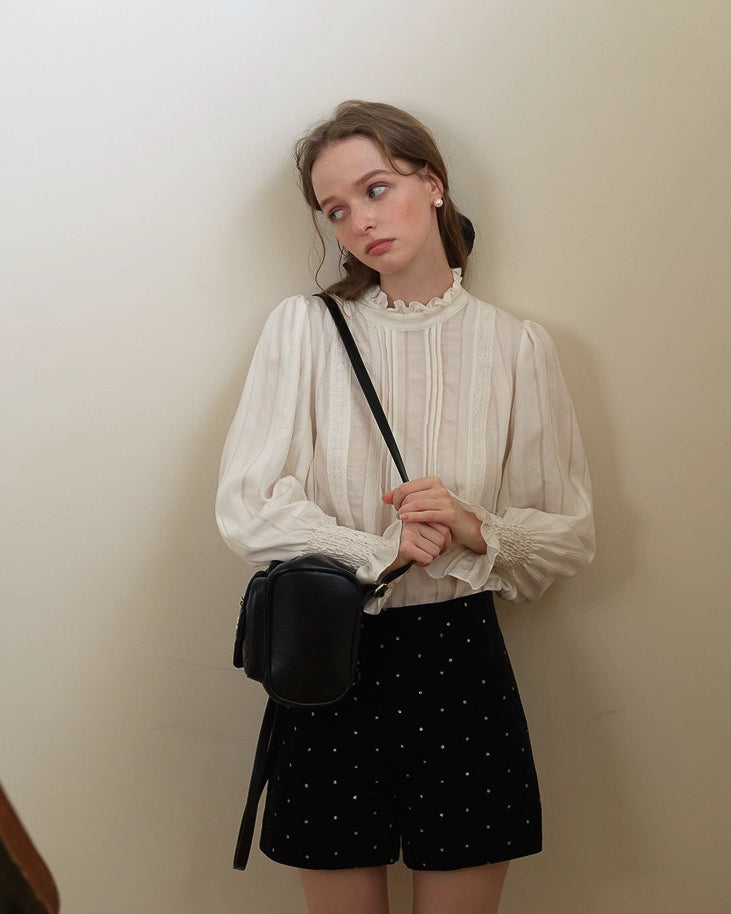 ドット ベルベットショートパンツ