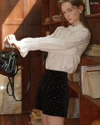 ドット ベルベットショートパンツ