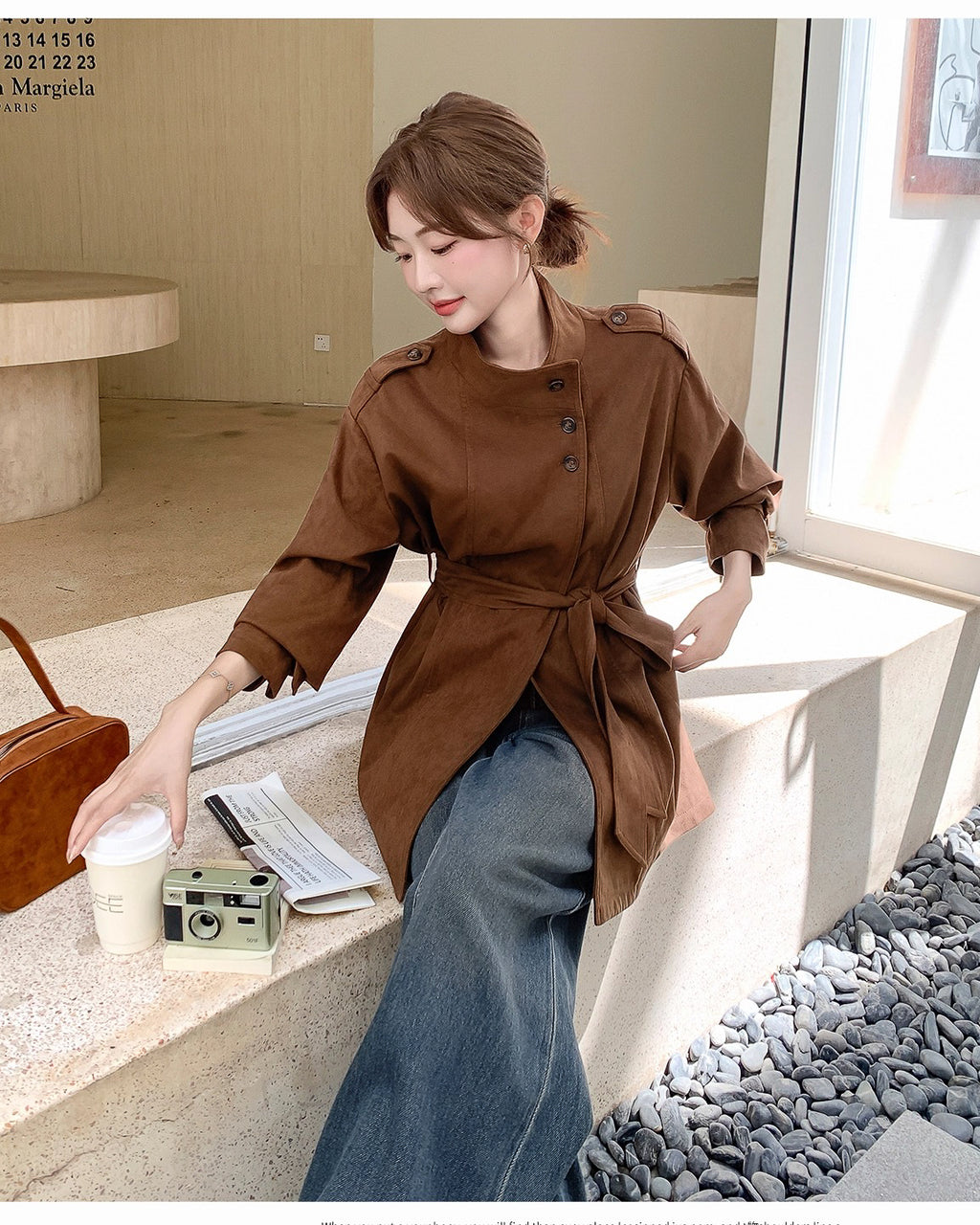 スタンドカラートレンチコート