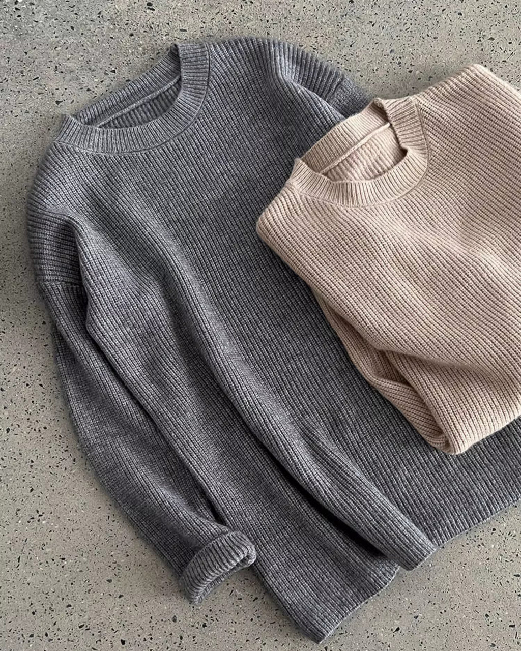 ベルト付きロングニット