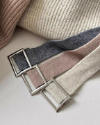 ベルト付きロングニット