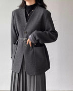 ノーカラージャケットコート