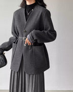 ノーカラージャケットコート