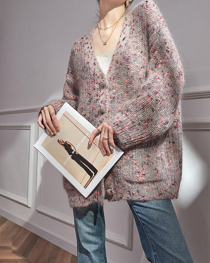 ウールネップ ミックスカーデ