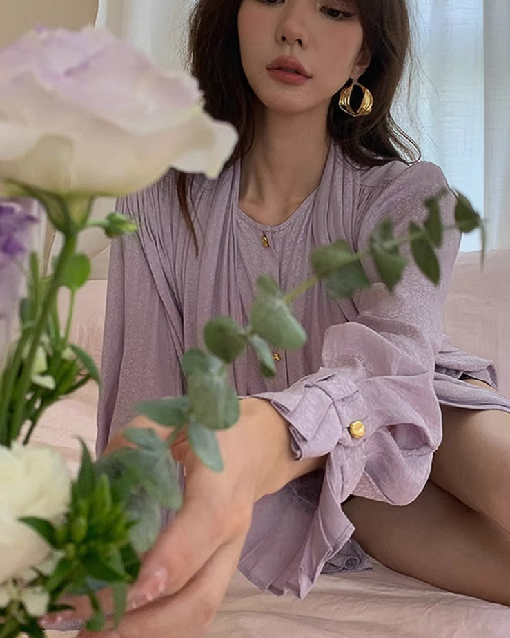 ライラック フレンチプリーツブラウス