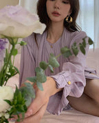 ライラック フレンチプリーツブラウス