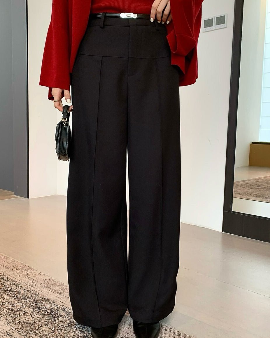 ハイウエストセンタープレスパンツ〈２color〉 - ivonir