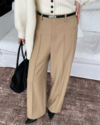 ハイウエストセンタープレスパンツ〈２color〉 - ivonir