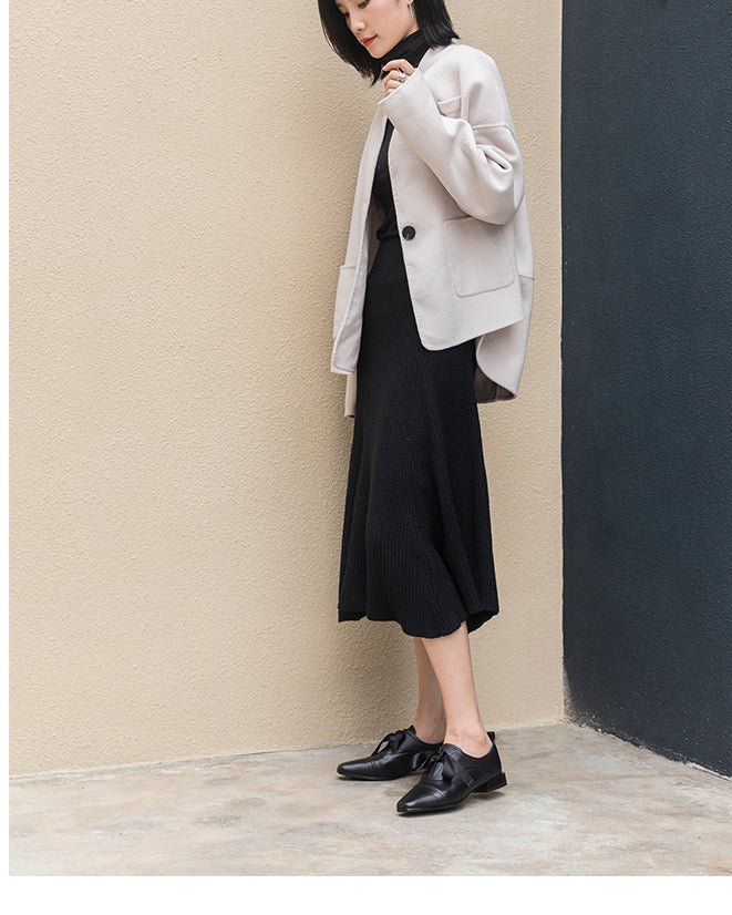 レザーリボン シューズ〈2color〉 - ivonir