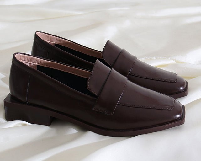 スクエアトゥローファー〈2color〉 - ivonir