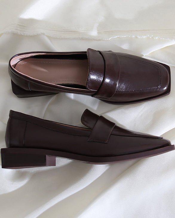 スクエアトゥローファー〈2color〉 - ivonir