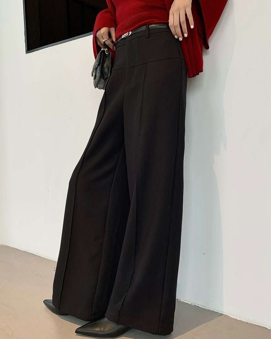 ハイウエストセンタープレスパンツ〈２color〉 - ivonir