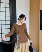 リボン付きプルオーバー〈２color〉 - ivonir