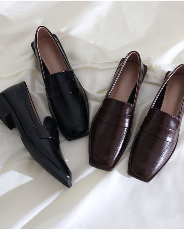 スクエアトゥローファー〈2color〉 - ivonir