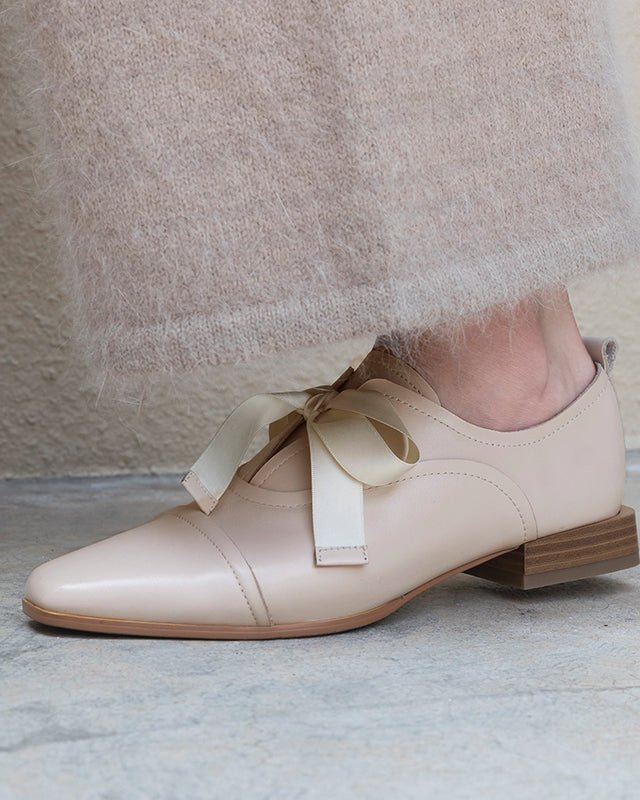 レザーリボン シューズ〈2color〉 - ivonir