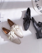 レザーリボン シューズ〈2color〉 - ivonir