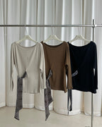 リボン付きプルオーバー〈２color〉 - ivonir