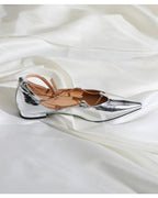 メタリックポインテッド フラットシューズ〈2color〉 - ivonir