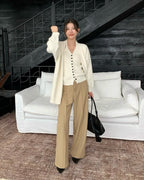 ハイウエストセンタープレスパンツ〈２color〉 - ivonir