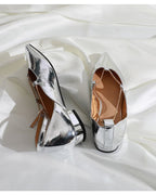 メタリックポインテッド フラットシューズ〈2color〉 - ivonir