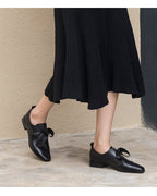 レザーリボン シューズ〈2color〉 - ivonir