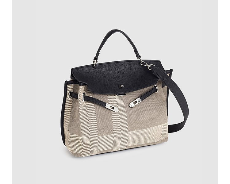 2way キャンバスレザー斜めがけ ボストンバッグ〈4color〉 - black - ivonir