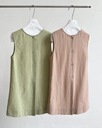 【セットアップ】リネン混ウエストベルト スカートセット-green-