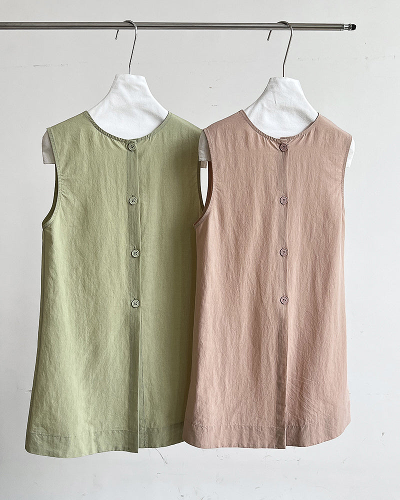 【セットアップ】リネン混ウエストベルト スカートセット-green-