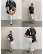 -ETOLIE-エンブロイダリー・フレンチTシャツ