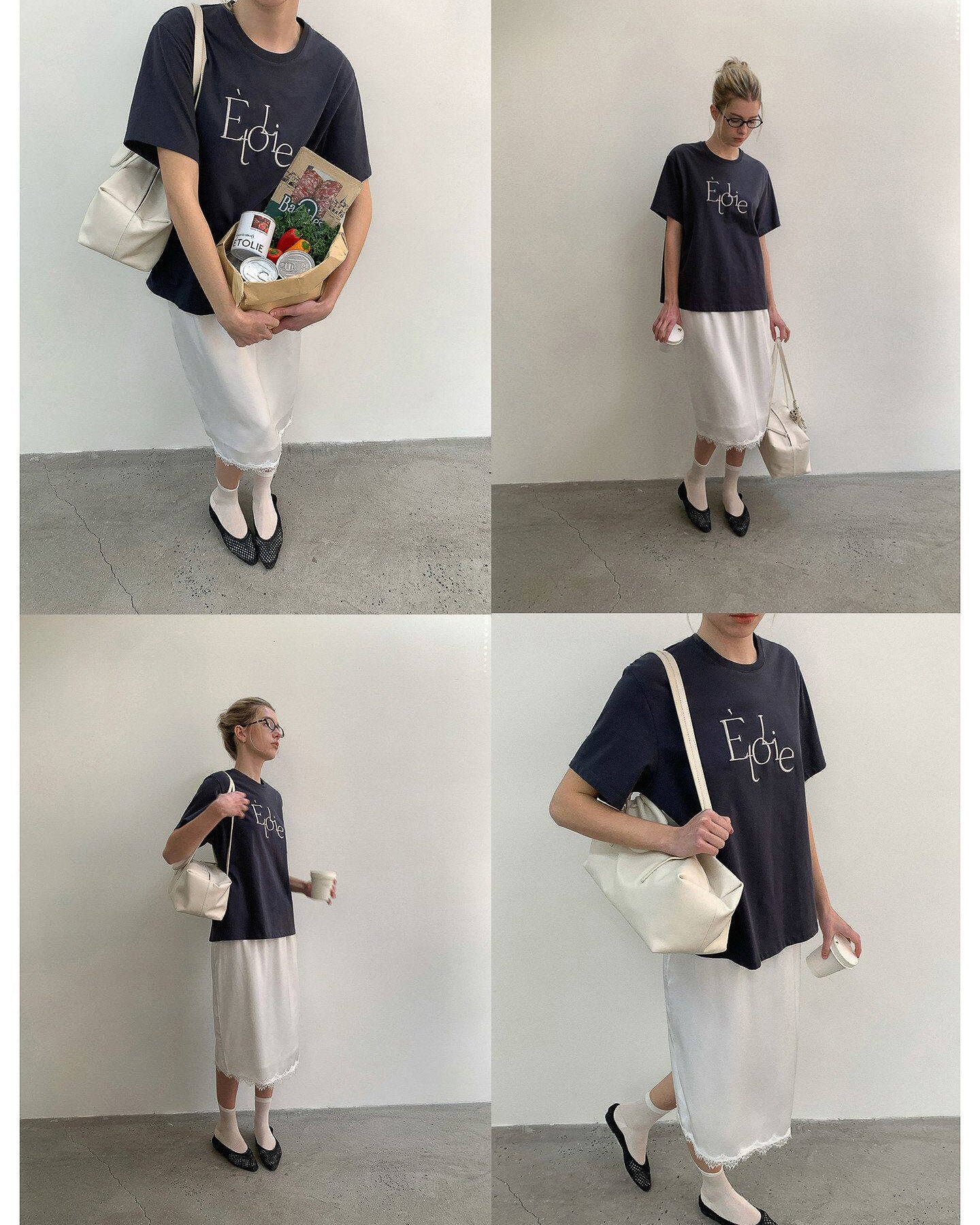 -ETOLIE-エンブロイダリー・フレンチTシャツ