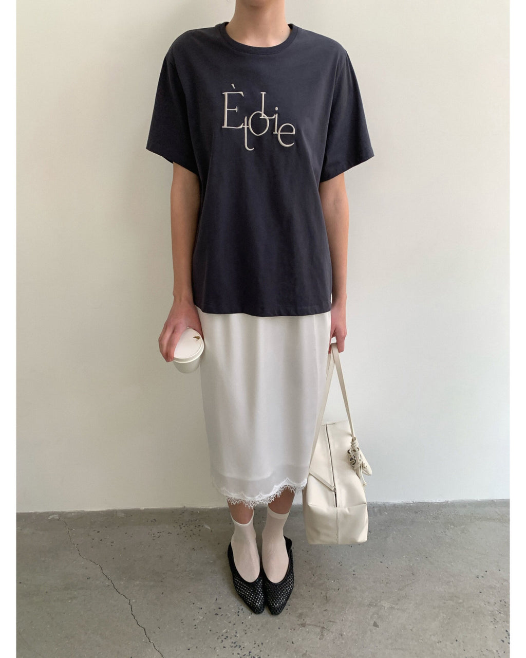 -ETOLIE-エンブロイダリー・フレンチTシャツ