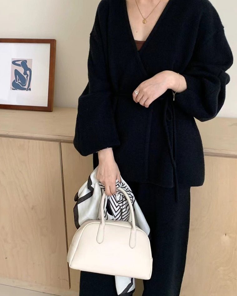 【セットアップ】ポワン袖カシュクールニットセット〈3color〉 - ivonir