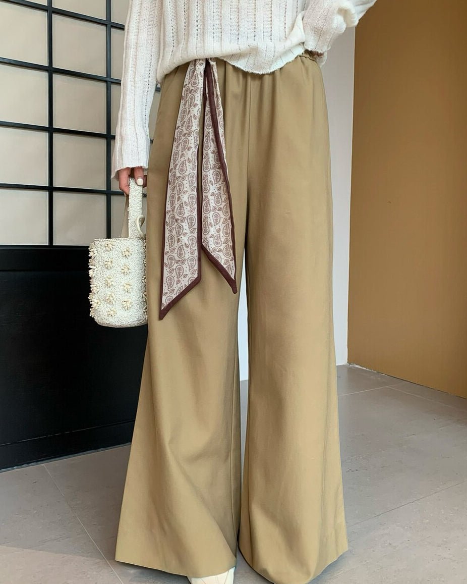 スカーフ付きフレアパンツ〈3color〉 - ivonir