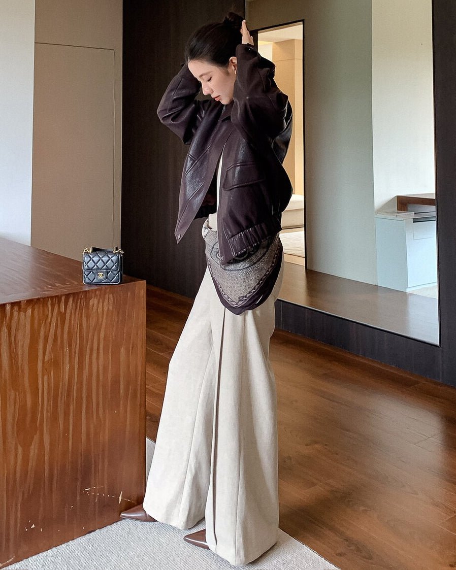 ウールデザインフレアパンツ〈3color〉 - ivonir